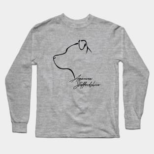 Proud American Staffordshire Terrier profile dog lover Long Sleeve T-Shirt